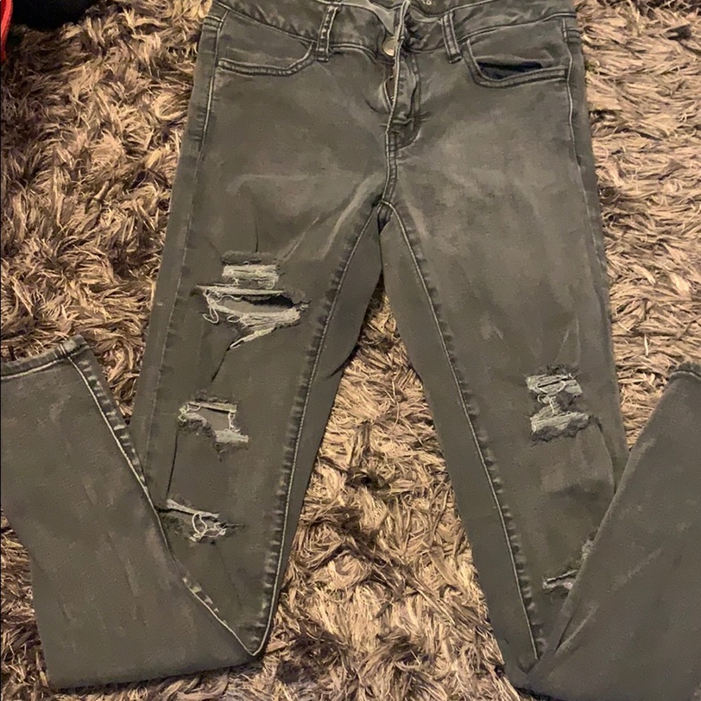 American eagle stretch black jean jeggings